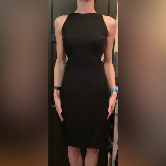 Jovani Black Sculpted Open Back Silver Beaded Cage Evening Dress Size 4 - Picture 8 of 12